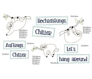 Stickserie - Faultiere Fansenappli